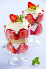 dessert with cookies, strawberries