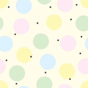 Cute polka dot. Vector seamless pattern.
