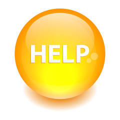 bouton internet help icon orange