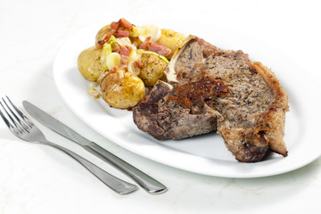 grilled T-bone steak