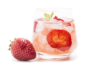 Isolated strawberry cold drink