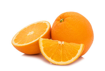 Ripe orange isolated on white background