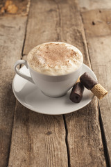 Cappuccino cup of coffee