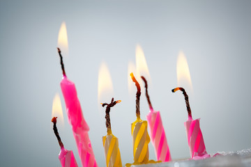 Six burning  candles