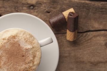 Cappuccino cup of coffee