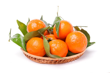Tangerines isolated on white background
