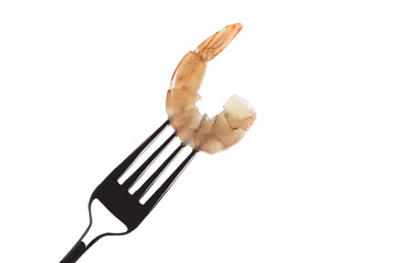 Shrimp on fork.