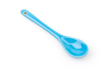 blue spoon isolated white background