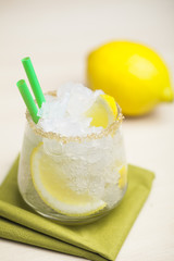 Cocktail with ice and lemon