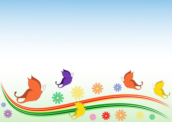 Sfondo farfalle e fiori