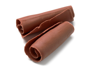 chocolate curls isolated