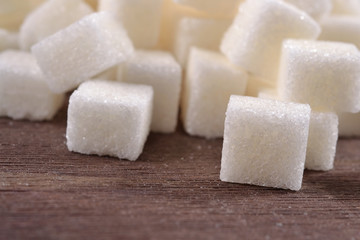 Heap of refined sugar close up