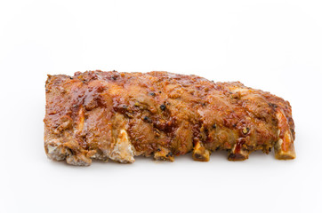 Ribs bbq pork isolated white background