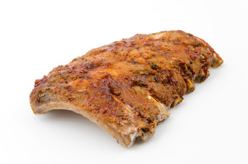 Ribs bbq pork isolated white background