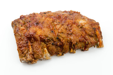 Ribs bbq pork isolated white background
