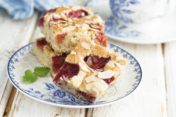 Strawberry and almond cake