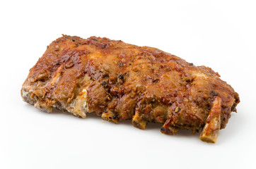 Ribs bbq pork isolated white background