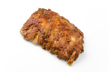 Ribs bbq pork isolated white background