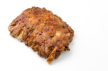 Ribs bbq pork isolated white background