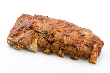 Ribs bbq pork isolated white background