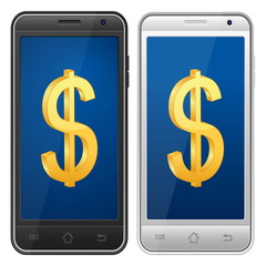 smartphone dollar symbol