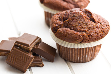 chocolate and chocolate muffin