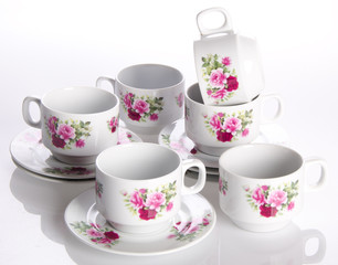 cup sets. cup sets on a background