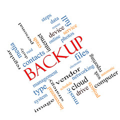 Backup Word Cloud Concept Angled