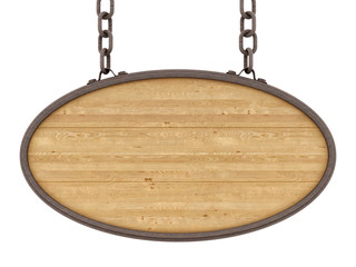 render of a wood sign, isolated on white