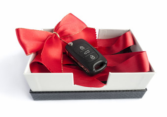 Black car key in a present box - 62302956