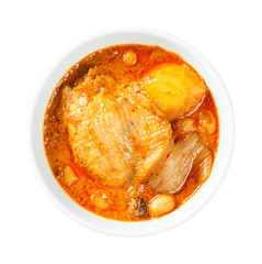 Muslim style chicken and potato curry or chicken mussaman curry