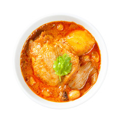 Muslim style chicken and potato curry or chicken mussaman curry