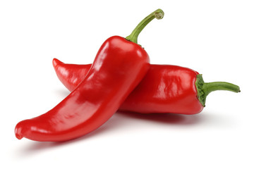 Two Red peppers - obrazy, fototapety, plakaty