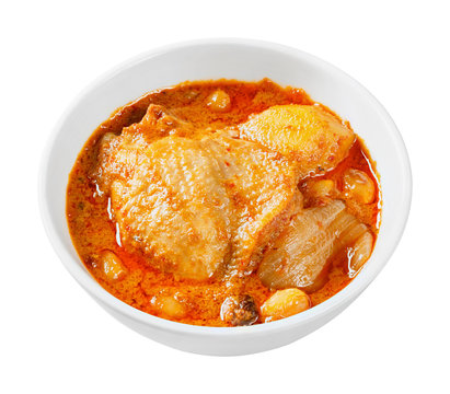 Muslim style chicken and potato curry or chicken mussaman curry