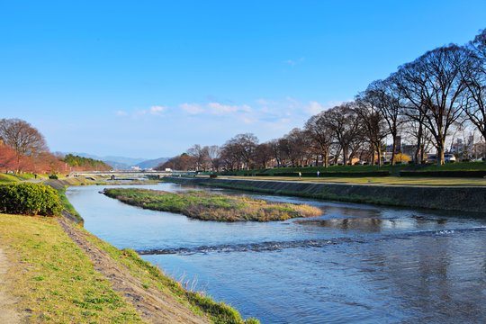 Kamo River In Japan