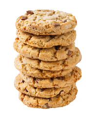 Stack of chocolate chunk crispy cookie