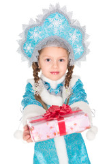 Little girl in christmas costume