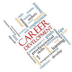 Career Development Word Cloud Concept Angled