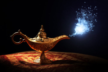 Magic Aladdins Genie lamp - obrazy, fototapety, plakaty