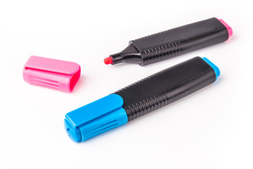Highlighters / Markers isolated on white backgound