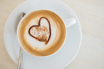Cup of latte coffee