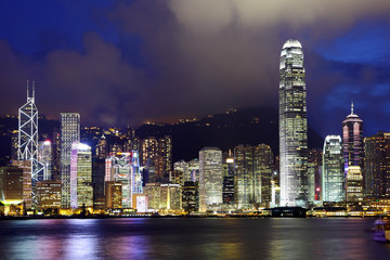 Plakat Hong Kong downtown at night