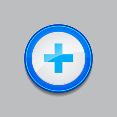 Fototapeta premium Plus Circular Vector Blue Web Icon Button