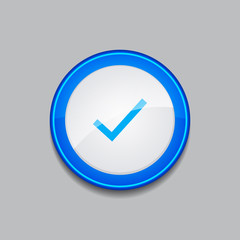 Tick Mark Circular Vector Blue Web Icon Button