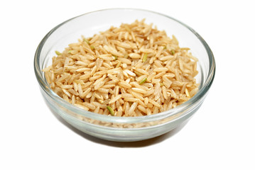 Glass Bowl with Organic Brown Rice