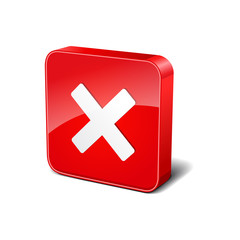 Obraz premium Cross 3d Rounded Corner Red Vector Icon Button