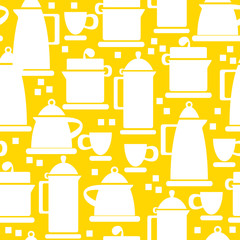 electric kettle icons of seamless pattern