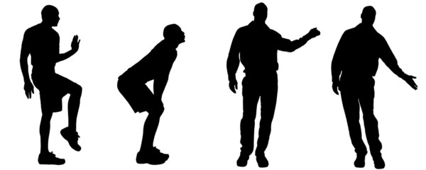 Vector silhouettes of gay.