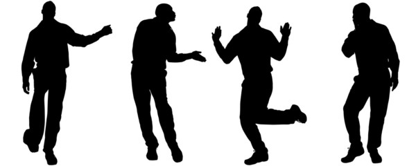 Vector silhouettes of gay.