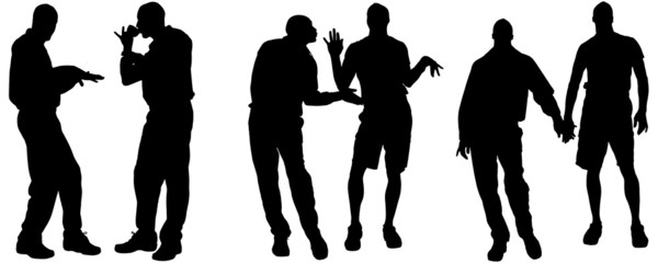 Vector silhouettes of gay.